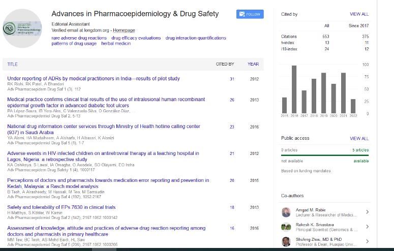 Advances in Pharmacoepidemiology and Drug Safety