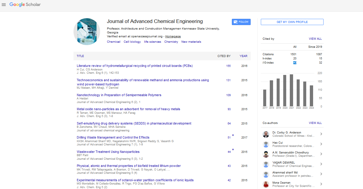 Journal of Advanced Chemical Engineering