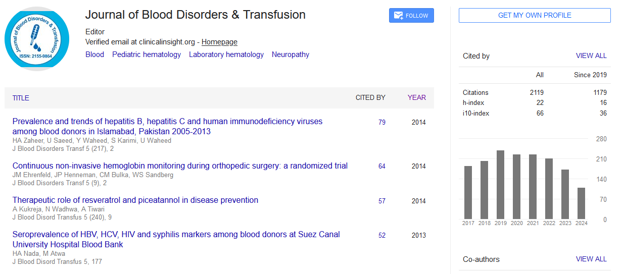 Journal of Blood Disorders & Transfusion