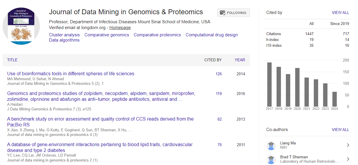 Journal of Data Mining in Genomics & Proteomics