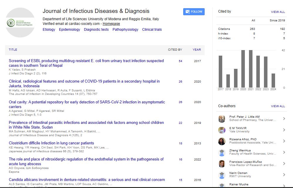 Journal of Infectious Diseases and  Diagnosis