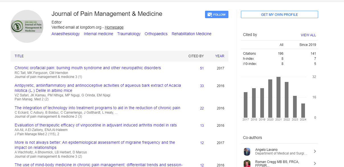 Journal of Pain Management & Medicine