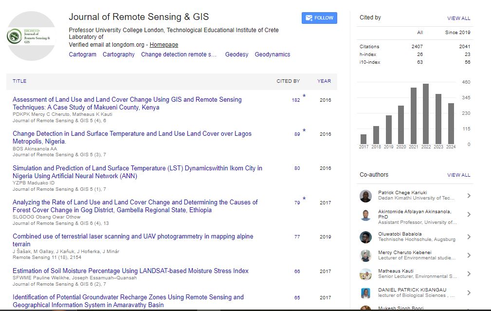 Journal of Remote Sensing & GIS